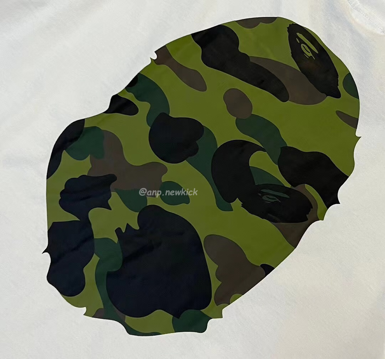 Bape Color Camo Big Ape Head Tee White Black White Green (19) - www.newkick.vip